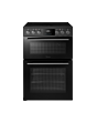 Midea MFO24EME4R118-BK 60cm Double Oven FS Cooker with Ceramic Hob - Black - AA Rated