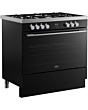 Belling RCA VISION SGL 90DF 90cm Dual Fuel Range Cooker - Black & Silver Steel