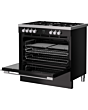 Belling RCA VISION SGL 90DF 90cm Dual Fuel Range Cooker - Black & Silver Steel