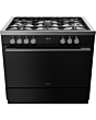 Belling RCA VISION SGL 90DF 90cm Dual Fuel Range Cooker - Black & Silver Steel