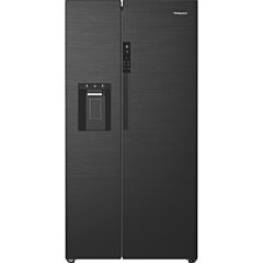 Hotpoint HPG29643IBXR4UK Freestanding Dual No Frost American Fridge Freezer with VitalCare and Water & Ice Dispenser - Black Steel