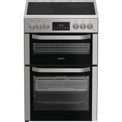 Hotpoint HDE6VDCASX Freestanding 50cm Electric Double Cooker - Inox