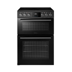 Midea MFO24EME4R118-BK 60cm Double Oven FS Cooker with Ceramic Hob - Black - AA Rated