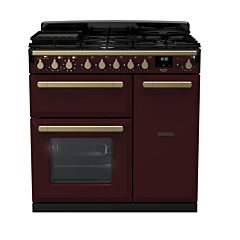 Rangemaster ESDL90DFPBOR/AB1 Estel Deluxe 90 Dual Fuel Range Cooker - Bordeaux - A Rated