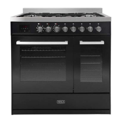 Tesla T90DDFRCB Level 3 Professional 90cm Dual Fuel Range Cooker - Black