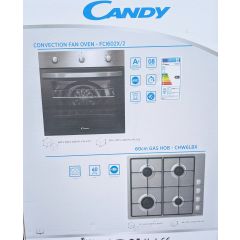Candy PCI27XCHW6LXS Stainless Steel Single Oven FCI602X/2 and Gas Hob CHW6LBX Pack/Pair
