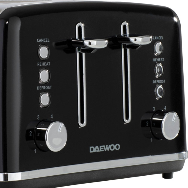 Daewoo SDA1586GE Kensington 4 Slice Toaster - Black