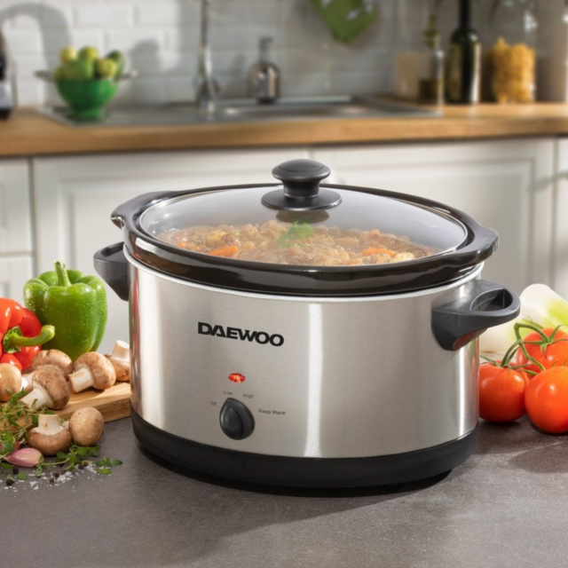 Daewoo SDA1788GE 6.5L Slow Cooker Stainless Steel