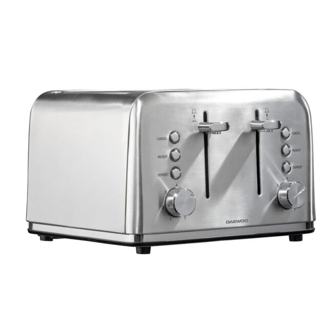 Daewoo SDA2082GE Kensington 4 Slice Toaster - Stainless Steel