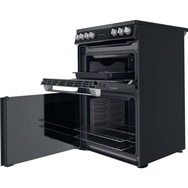 Hotpoint HDT67V9H2CB/UK Ceramic Double Cooker - Black