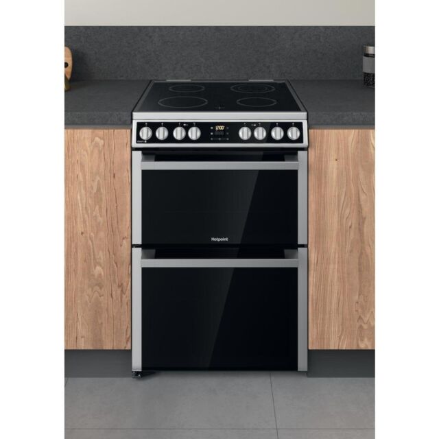 Hotpoint HDM67V8D2CX/UK Electric Double Cooker - Inox