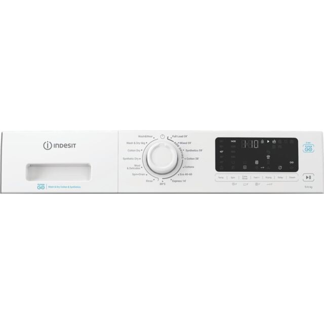 Indesit IDP9646PUSHGOUK 9kg Wash 6kg Dry Push&Go Washer Dryer with Steam - White