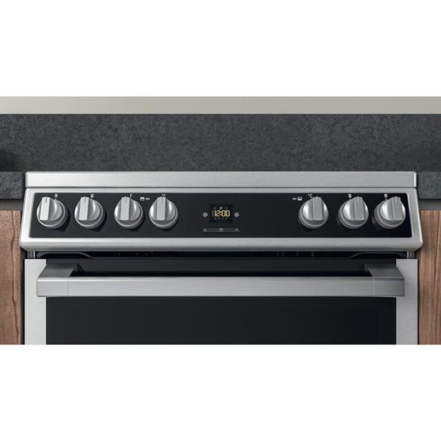 Hotpoint HDT67V9H2CX/UK Double 60cm Electric Cooker - Inox