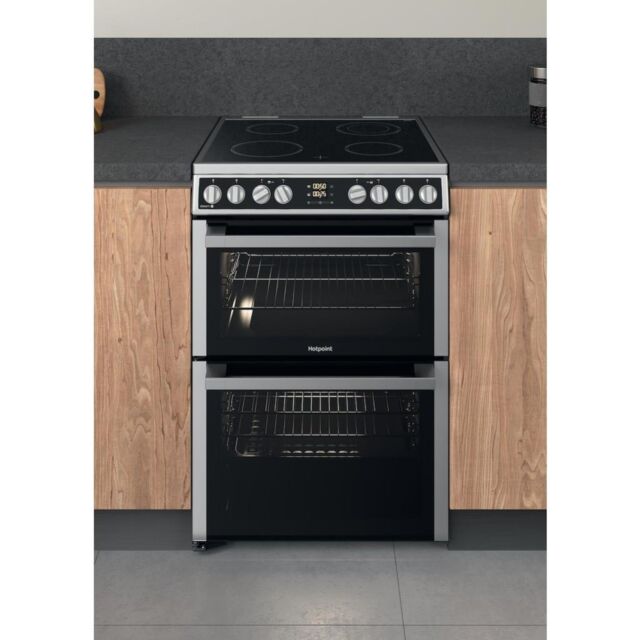 Hotpoint HDM67V8D2CX/UK Electric Double Cooker - Inox