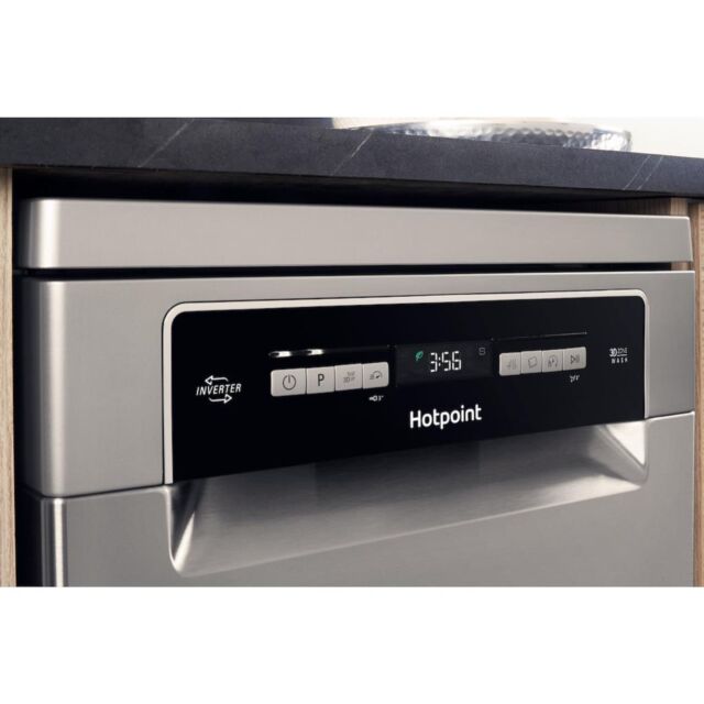 Hotpoint dishwasher: slim, inox