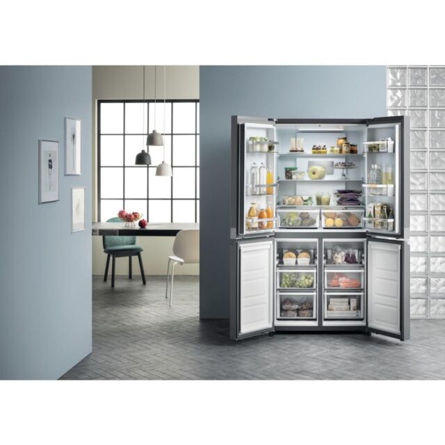 Hotpoint HQ9 B1L 1 Four Door Fridge Freezer - Stainless Steel