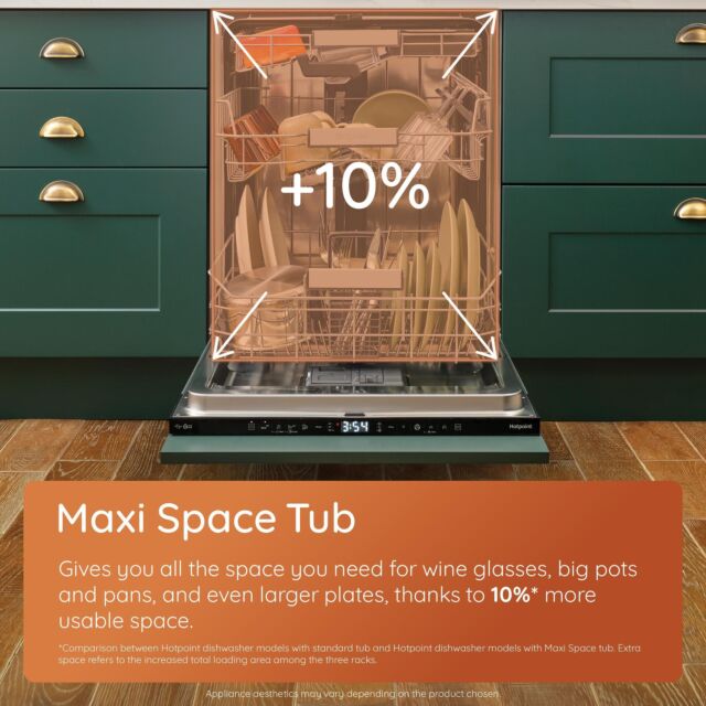 Hotpoint Hydroforce Full Size Built In Dishwasher - 14 Place Setting - C Rated - H8I HP42 L UK