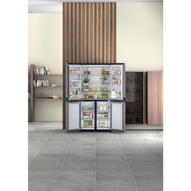 Hotpoint HQ9 U1BL UK Active 4 Door Fridge Freezer - Black Stainless