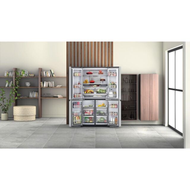 Hotpoint HQ9 M2L UK Active 4 Door Fridge Freezer - Stainless Steel