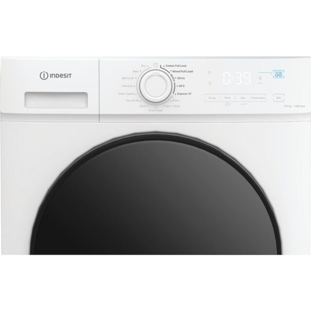 Indesit MyTime IDMA 75624 MY TIME UK Washer Dryer with Steam - White - A/D Energy Rating