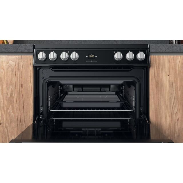 Hotpoint HDT67V9H2CB/UK Ceramic Double Cooker - Black