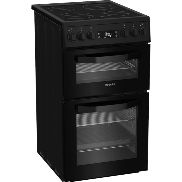 Hotpoint HDE5VDCB 50cm Electric Cooker with Ceramic Hob - Black