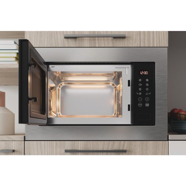 Indesit MWI125GX Built-In Microwave - Stainless Steel