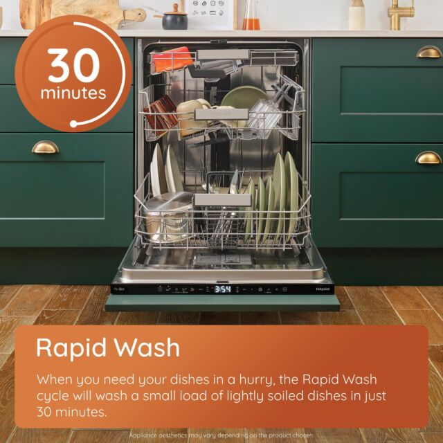 Hotpoint H3B L626 B UK Semi-Integrated 14 Place Settings Dishwasher - Black