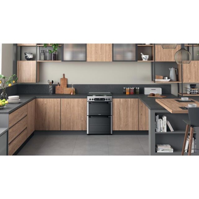 Hotpoint HDM67G0CCX/UK 60cm Double Gas Cooker - Inox