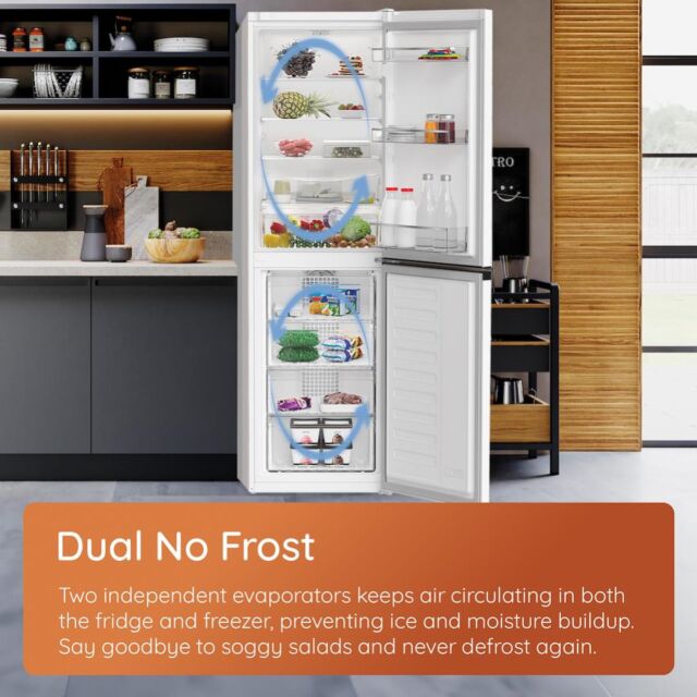Hotpoint HPK26363WXP4UK Freestanding Dual No Frost 60/40 Fridge Freezer with Even Flow