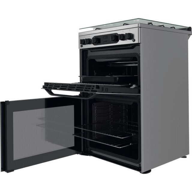 Hotpoint HDM67G0CCX/UK 60cm Double Gas Cooker - Inox
