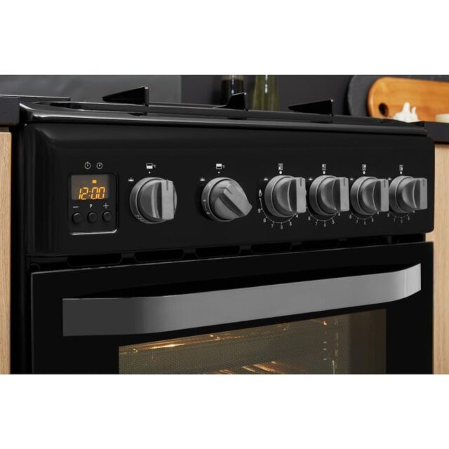Hotpoint HD5G00CCBK/UK Gas Freestanding 50cm Double Cooker - Black