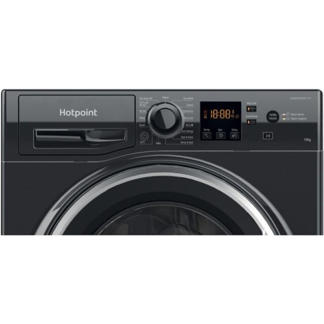 Hotpoint NSWM 1046 BS UK Anti-Stain 10kg 1400rpm Washing Machine - Black