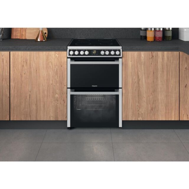 Hotpoint HDM67V8D2CX/UK Electric Double Cooker - Inox