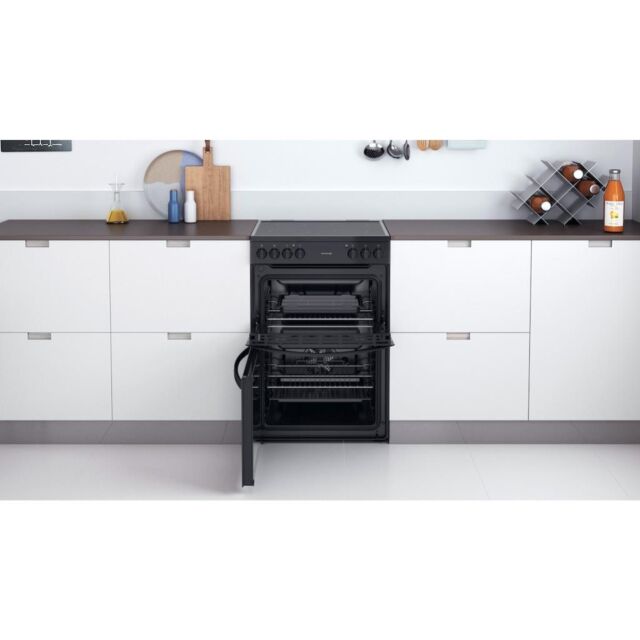 Indesit ID67V9KMB/UK Double Cooker - Black