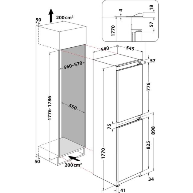 Hotpoint HMCB 50501 UK Integrated Fridge Freezer