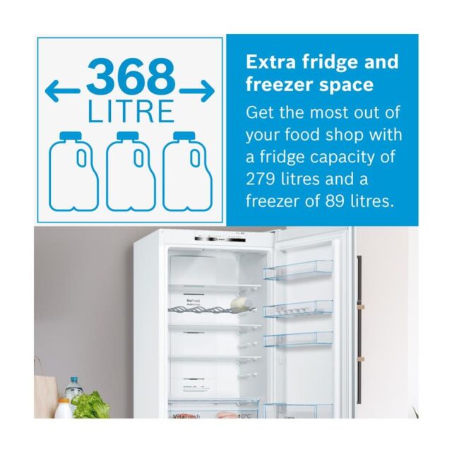 Bosch KGN39VWEAG, Free-standing fridge-freezer with freezer at bottom