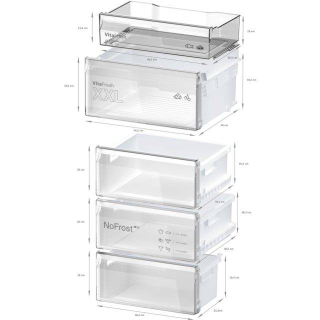 Bosch KGN392WDFG, Free-standing fridge-freezer with freezer at bottom