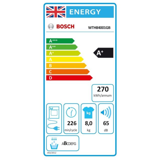Bosch WTH84001GB, Heat pump tumble dryer