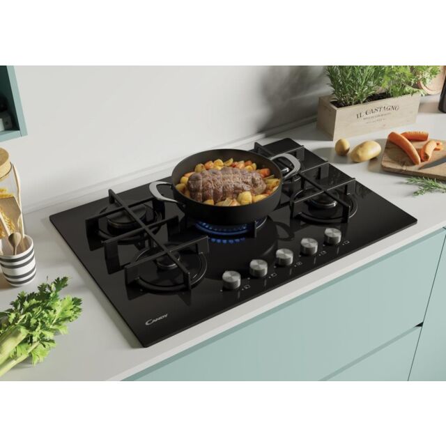 Candy CVG74WPB 75cm Gas Hob