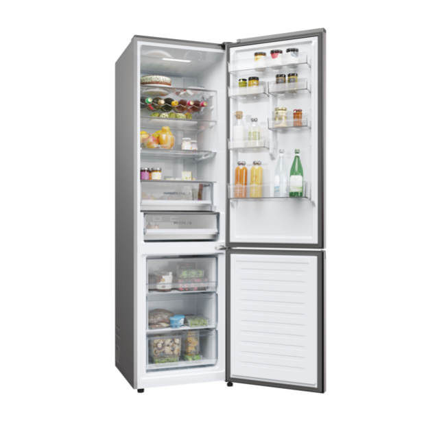 Haier HDPW5620ANPD Fridge Freezer - Platinum Inox - A Rated
