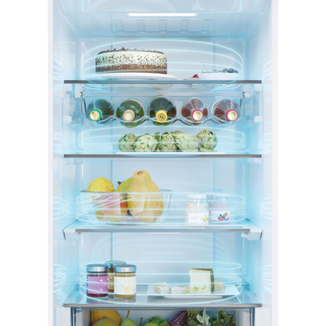 Haier HDPW5620ANPD Fridge Freezer - Platinum Inox - A Rated