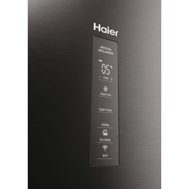 Haier HDPW5620ANPD Fridge Freezer - Platinum Inox - A Rated