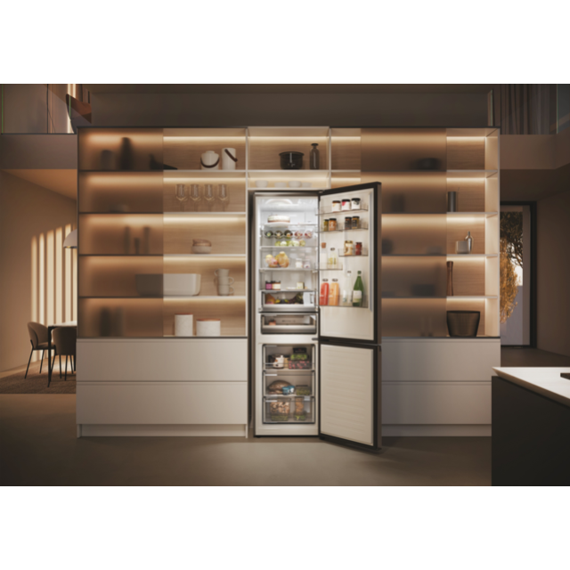Haier HDPW5620ANPD Fridge Freezer - Platinum Inox - A Rated