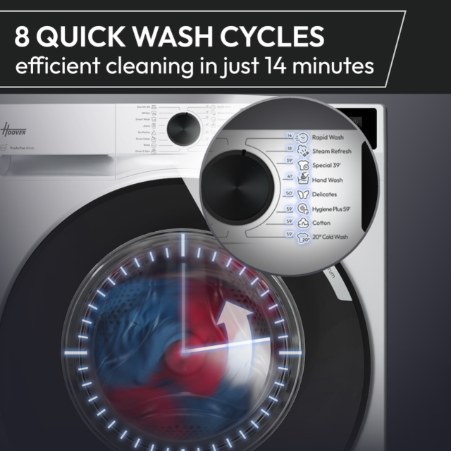 Hoover Ultra HGWD 4106B9C-80 10+6kg 1400rpm Freestanding Washer Dryer - White - A/D Rated