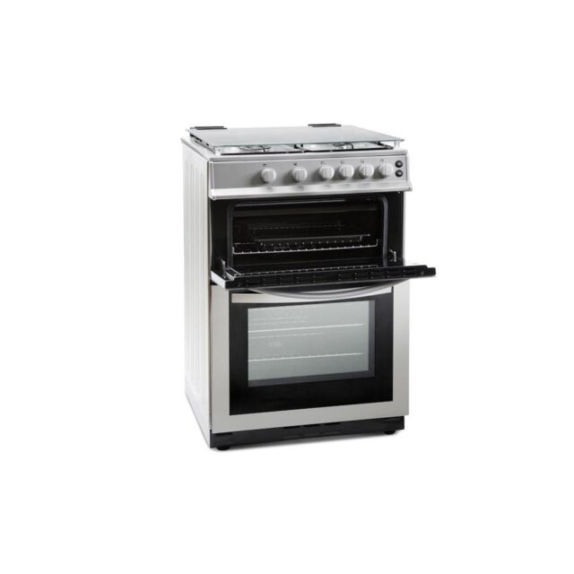 Montpellier MDG600LS 60cm Gas Double Oven Cooker in Silver