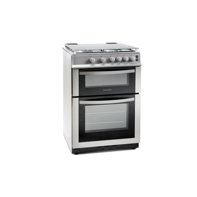 Montpellier MDG600LS 60cm Gas Double Oven Cooker in Silver