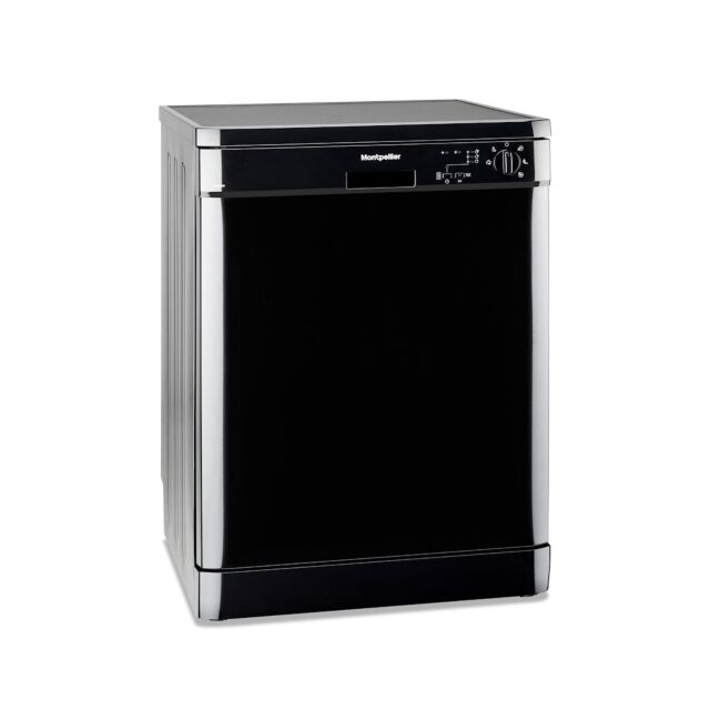 Montpellier DW1255K 60cm Freestanding Dishwasher in Black