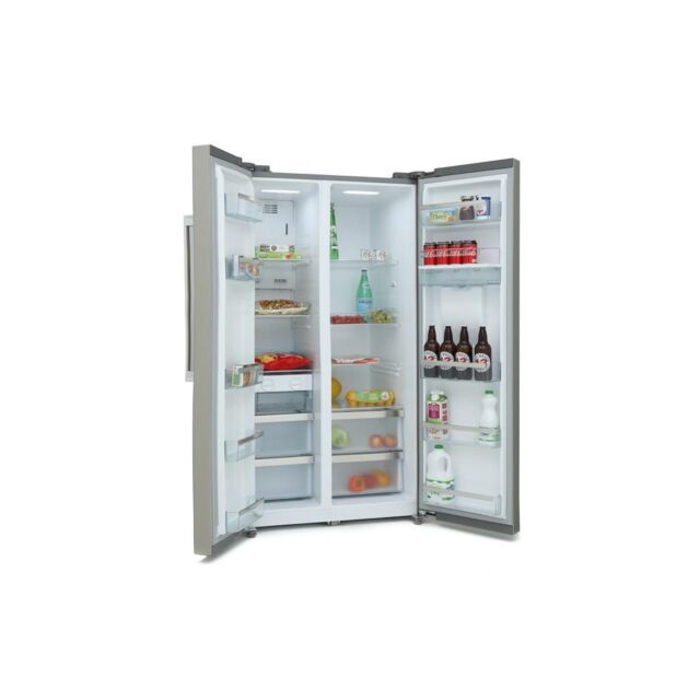 Montpellier M520WDS Side-By-Side Fridge Freezer in Silver