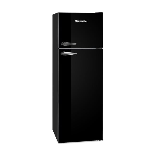 Montpellier MAB346K Retro Top Mount Fridge Freezer in Black